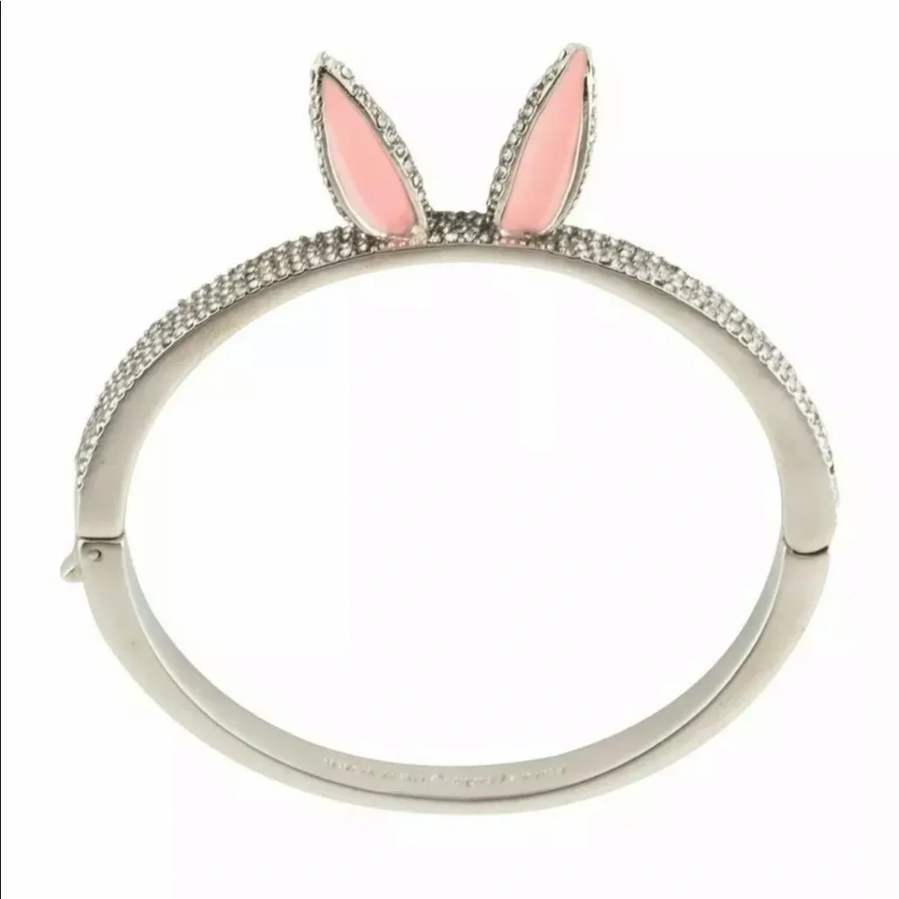 Kate Spade Make Magic Happen Rabbit Ears Hinged Bracelet NWT Rare Pave Beauty - Picture 1 of 10